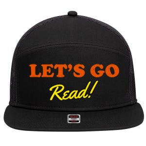 Lets Go Read Distress Book Club 7 Panel Mesh Trucker Snapback Hat