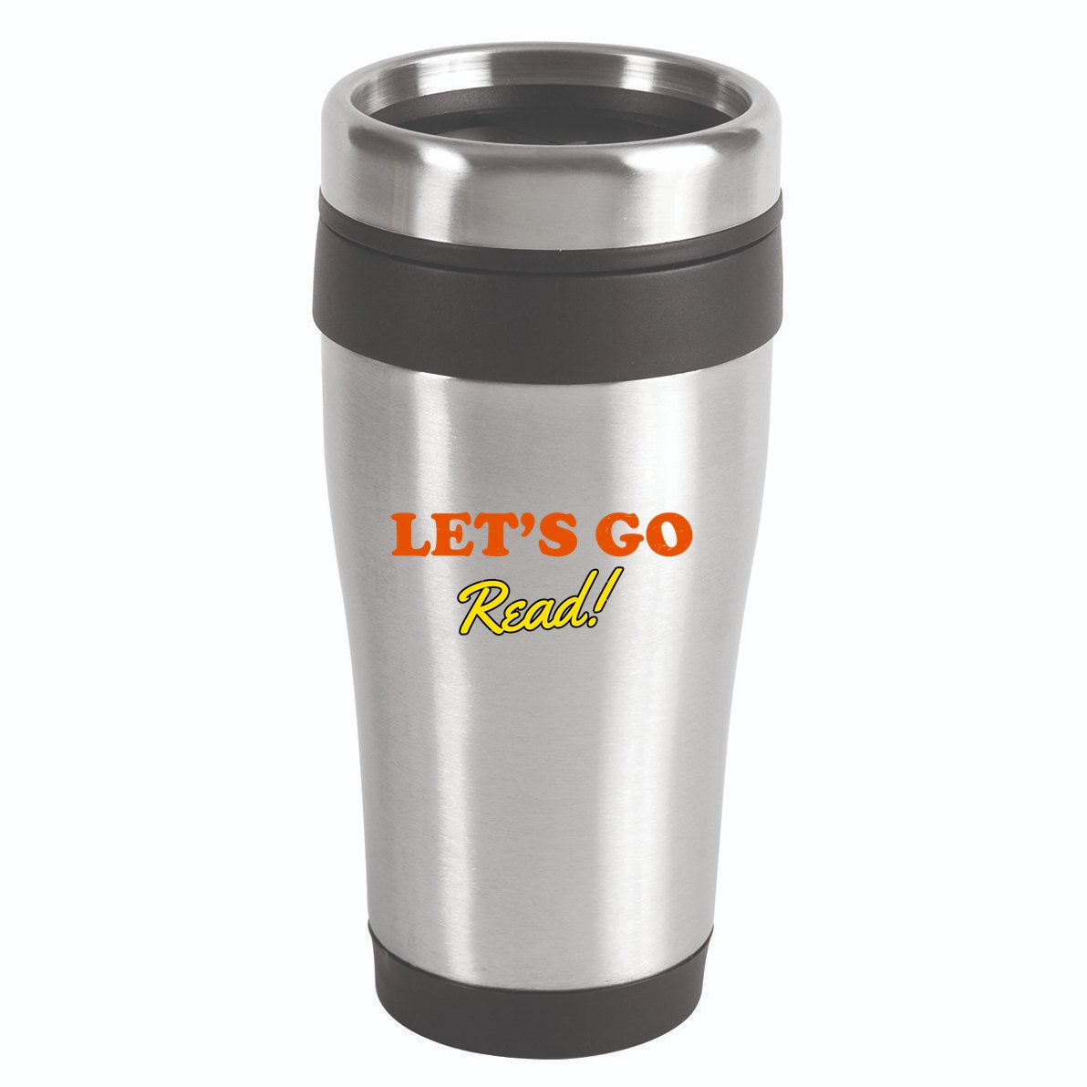 Lets Go Read Distress Book Club 16oz Travel Tumbler