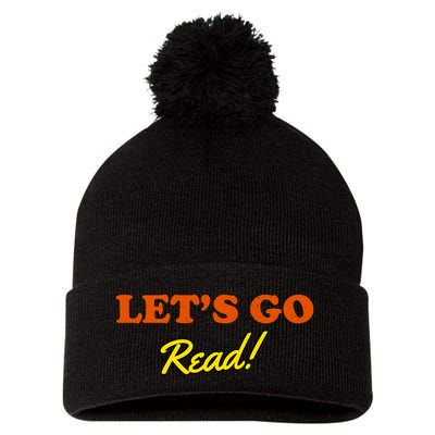 Lets Go Read Distress Book Club Pom Pom 12in Knit Beanie