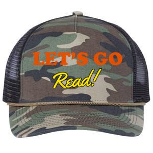 Lets Go Read Distress Book Club Retro Rope Trucker Hat Cap