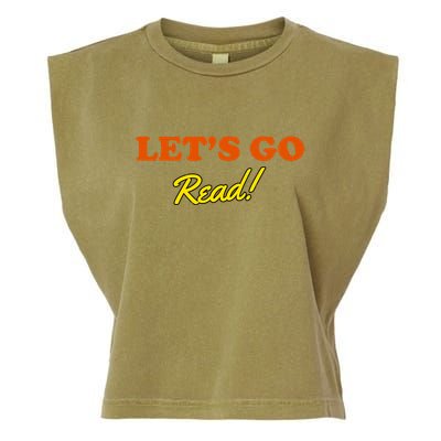 Lets Go Read Distress Book Club Garment-Dyed Women's Muscle Tee
