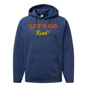 Lets Go Read Distress Book Club Performance Fleece Hoodie