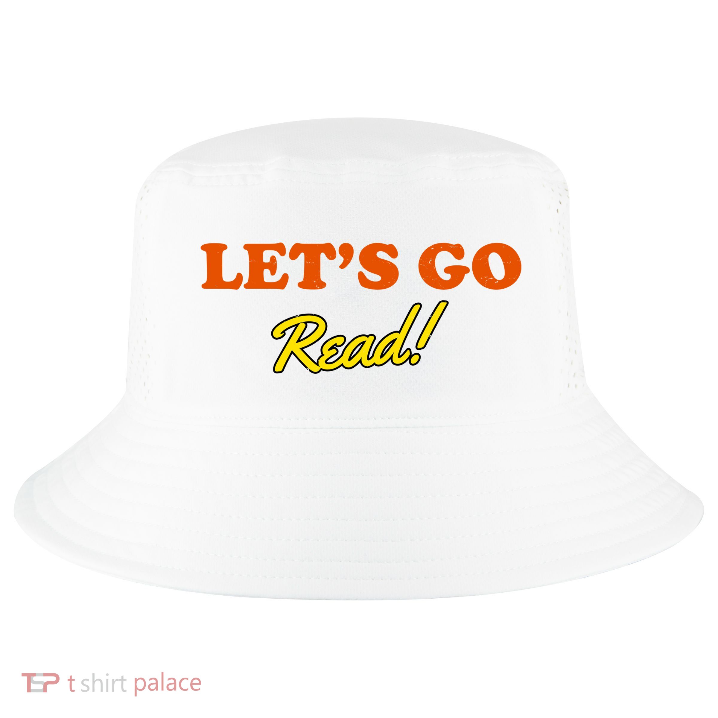 Lets Go Read Distress Book Club Cool Comfort Performance Bucket Hat