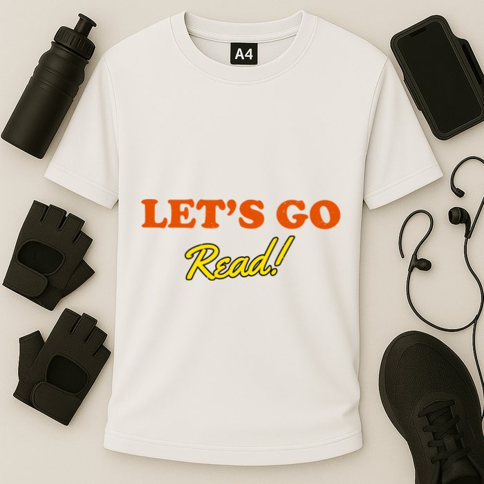 Lets Go Read Distress Book Club Performance Shirt