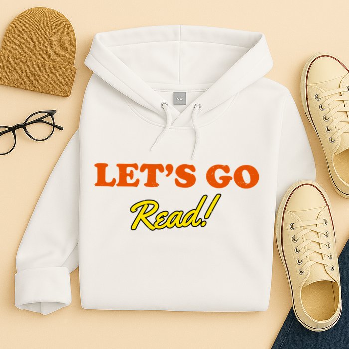 Lets Go Read Distress Book Club Hoodie
