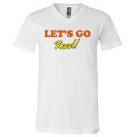 Lets Go Read Distress Book Club V-Neck T-Shirt