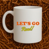 Lets Go Read Distress Book Club Mug