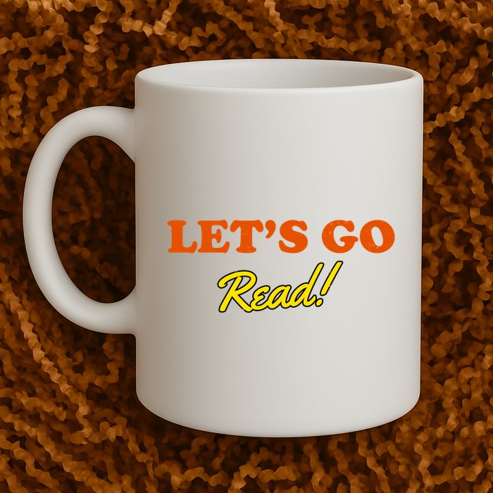 Lets Go Read Distress Book Club Mug