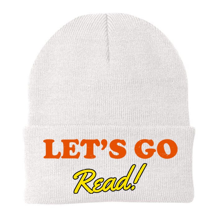 Lets Go Read Distress Book Club Knit Cap Winter Beanie