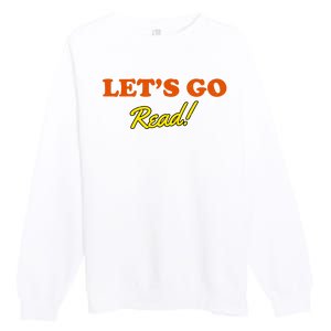 Lets Go Read Distress Book Club Premium Crewneck Sweatshirt