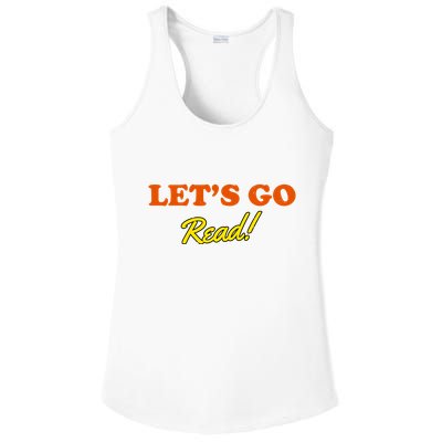 Lets Go Read Distress Book Club Ladies PosiCharge Competitor Racerback Tank