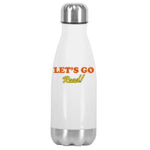 Lets Go Read Distress Book Club Stainless Steel Insulated Water Bottle