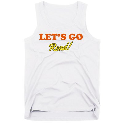 Lets Go Read Distress Book Club Tank Top