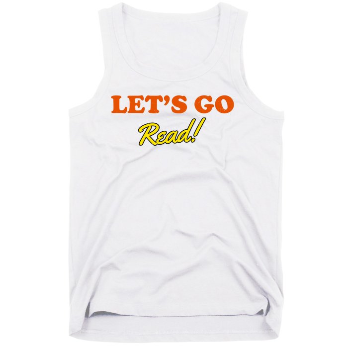 Lets Go Read Distress Book Club Tank Top