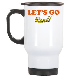 Lets Go Read Distress Book Club Stainless Steel Travel Mug