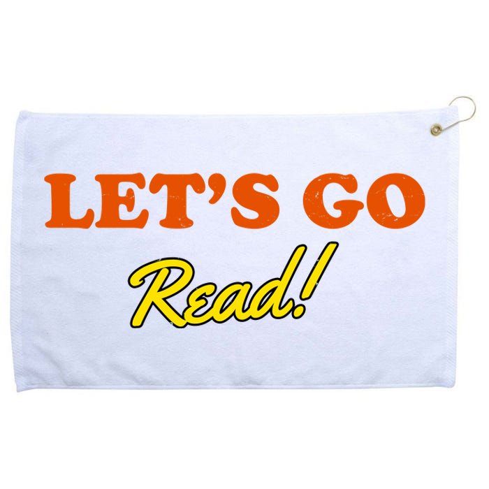 Lets Go Read Distress Book Club Grommeted Golf Towel