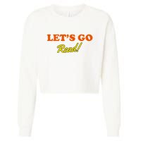 Lets Go Read Distress Book Club Cropped Pullover Crew