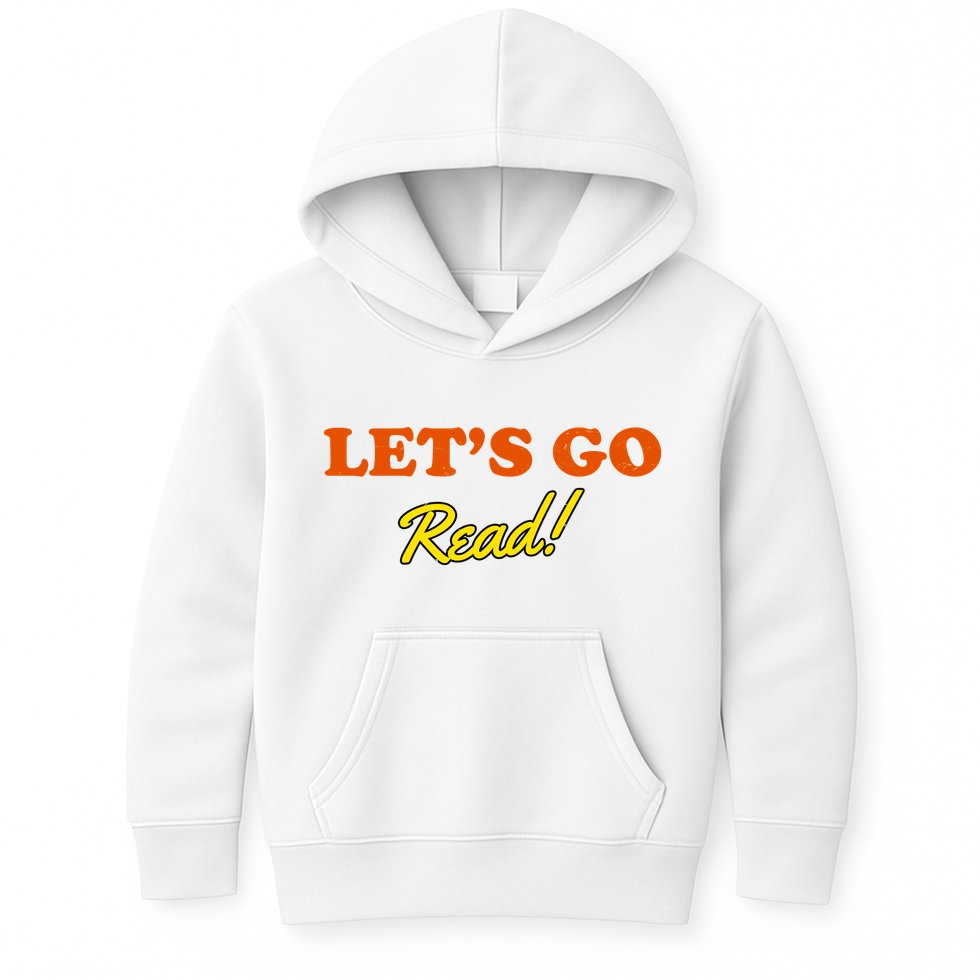 Lets Go Read Distress Book Club Kids Hoodie