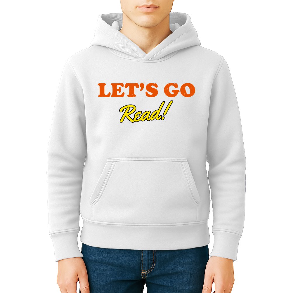 Lets Go Read Distress Book Club Kids Hoodie