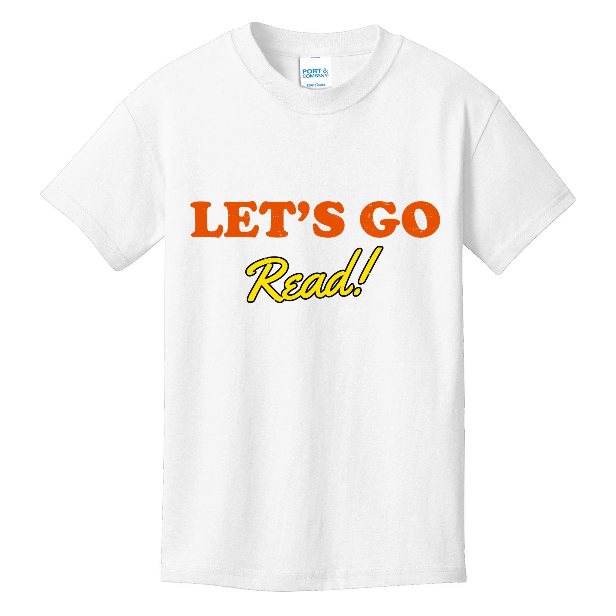 Lets Go Read Distress Book Club Kids T-Shirt