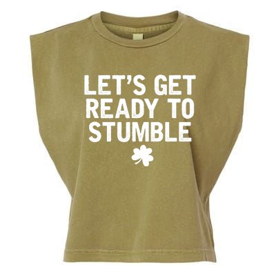 Let's Get Ready To Stumble Funny St Patrick's Day Garment-Dyed Women's Muscle Tee