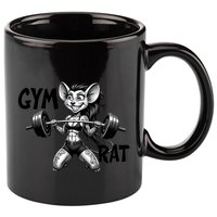 Lady Gym Rat Workout 11oz C Handle Ceramic Mug