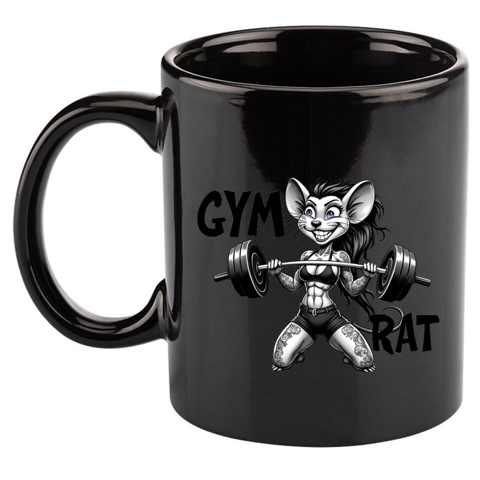 Lady Gym Rat Workout 11oz C Handle Ceramic Mug