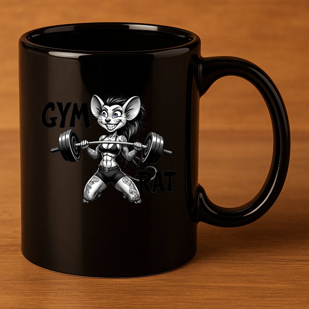 Lady Gym Rat Workout 11oz C Handle Ceramic Mug