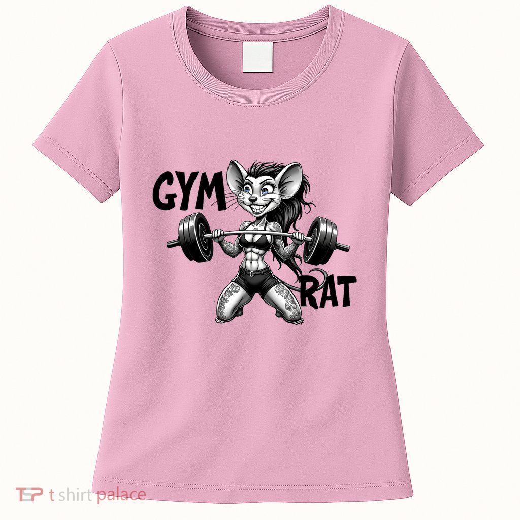 Lady Gym Rat Workout Womens T-Shirt