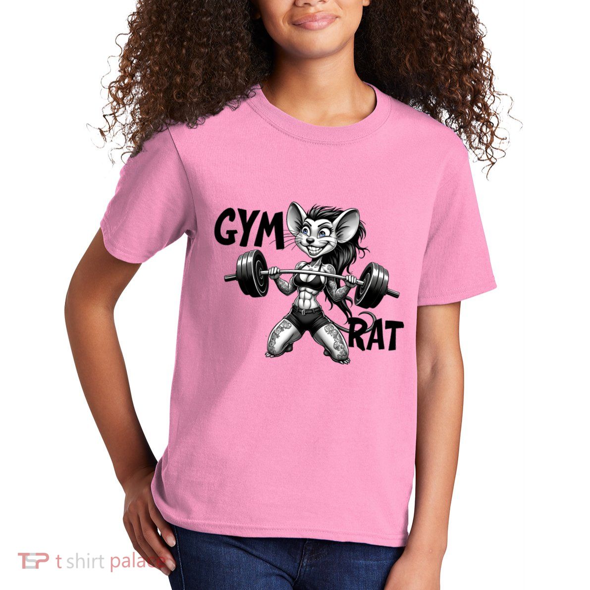 Lady Gym Rat Workout Kids T-Shirt