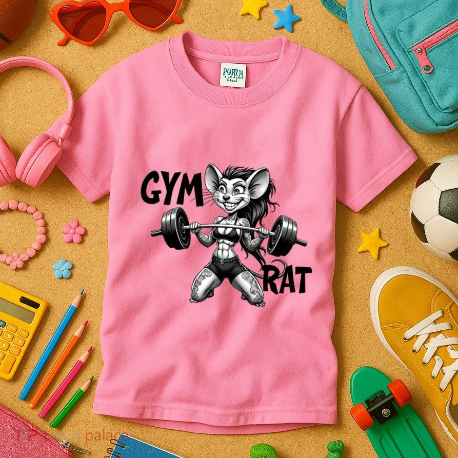 Lady Gym Rat Workout Kids T-Shirt