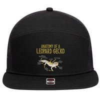 Leopard Gecko Reptile Pet Anatomy Of A Leopard Gecko 7 Panel Mesh Trucker Snapback Hat