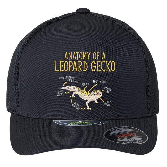 Leopard Gecko Reptile Pet Anatomy Of A Leopard Gecko Flexfit Unipanel Trucker Cap