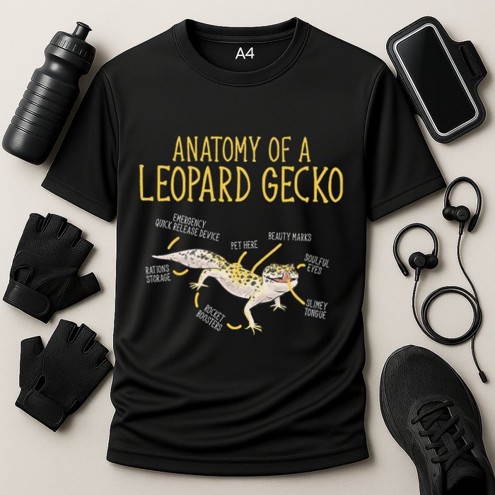 Leopard Gecko Reptile Pet Anatomy Of A Leopard Gecko Performance Shirt