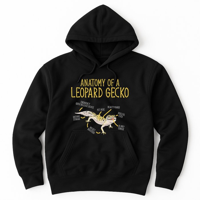 Leopard Gecko Reptile Pet Anatomy Of A Leopard Gecko Hoodie