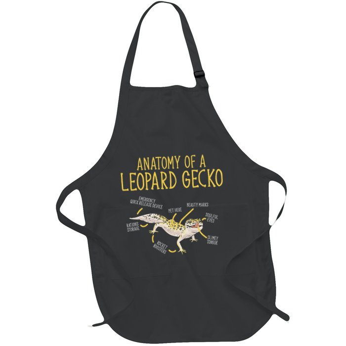 Leopard Gecko Reptile Pet Anatomy Of A Leopard Gecko Full-Length Apron With Pockets