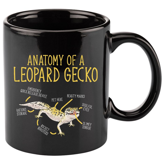 Leopard Gecko Reptile Pet Anatomy Of A Leopard Gecko 11oz C Handle Ceramic Mug