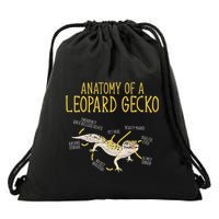 Leopard Gecko Reptile Pet Anatomy Of A Leopard Gecko Drawstring Bag