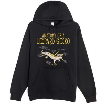 Leopard Gecko Reptile Pet Anatomy Of A Leopard Gecko Premium Pullover Hoodie