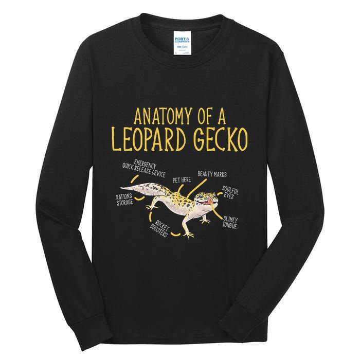 Leopard Gecko Reptile Pet Anatomy Of A Leopard Gecko Tall Long Sleeve T-Shirt