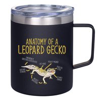 Leopard Gecko Reptile Pet Anatomy Of A Leopard Gecko 12oz Stainless Steel Coffee Mug