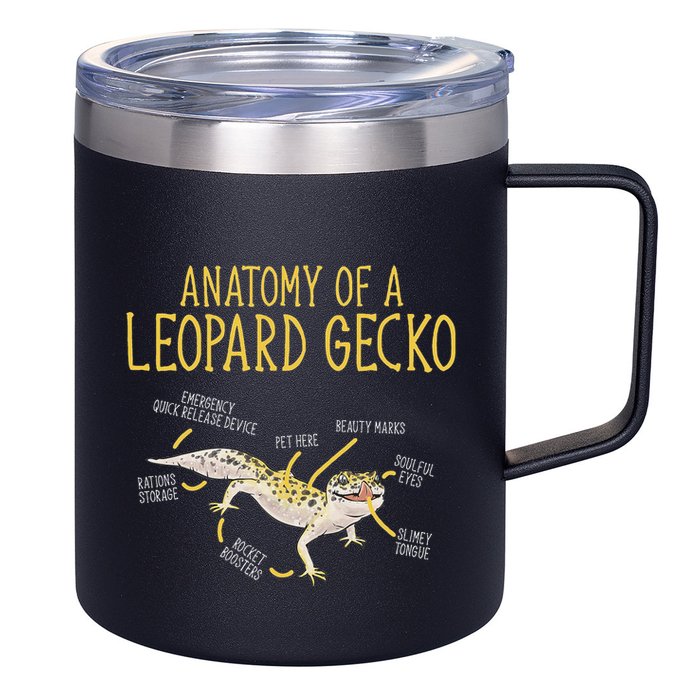 Leopard Gecko Reptile Pet Anatomy Of A Leopard Gecko 12oz Stainless Steel Coffee Mug