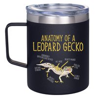 Leopard Gecko Reptile Pet Anatomy Of A Leopard Gecko 12oz Stainless Steel Coffee Mug