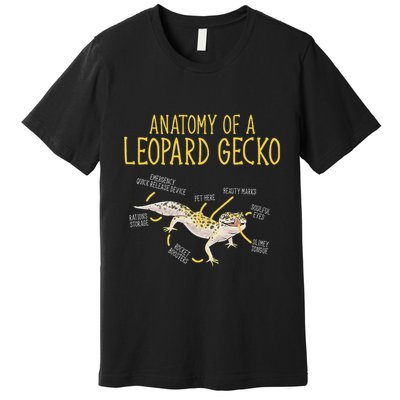 Leopard Gecko Reptile Pet Anatomy Of A Leopard Gecko Premium T-Shirt