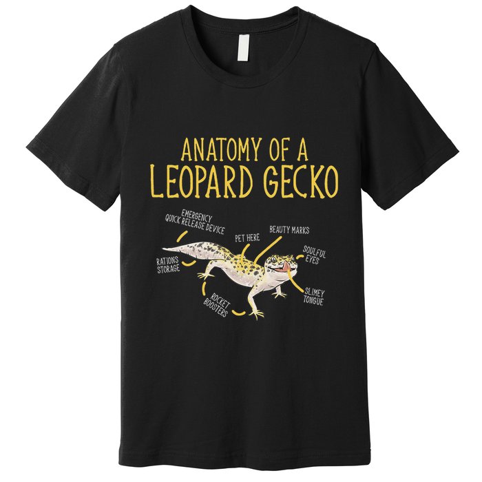 Leopard Gecko Reptile Pet Anatomy Of A Leopard Gecko Premium T-Shirt