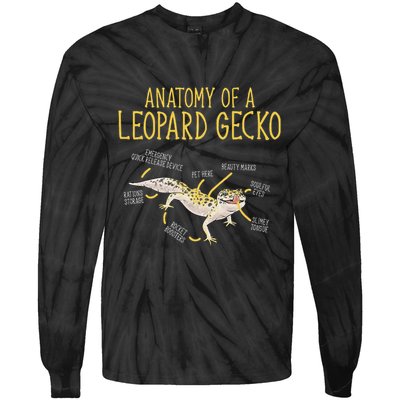 Leopard Gecko Reptile Pet Anatomy Of A Leopard Gecko Tie-Dye Long Sleeve Shirt