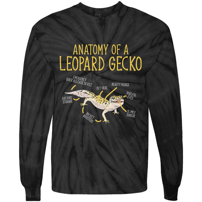 Leopard Gecko Reptile Pet Anatomy Of A Leopard Gecko Tie-Dye Long Sleeve Shirt