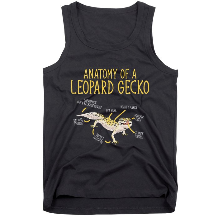Leopard Gecko Reptile Pet Anatomy Of A Leopard Gecko Tank Top