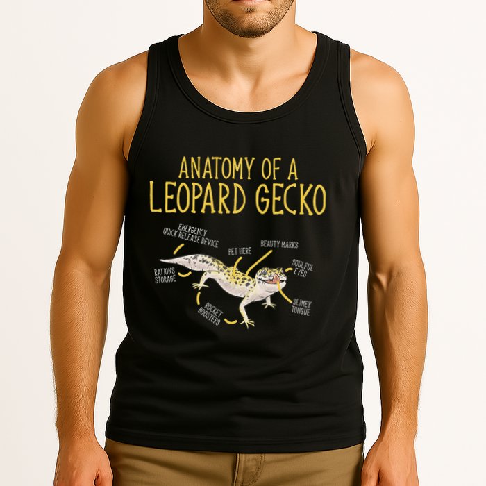 Leopard Gecko Reptile Pet Anatomy Of A Leopard Gecko Tank Top