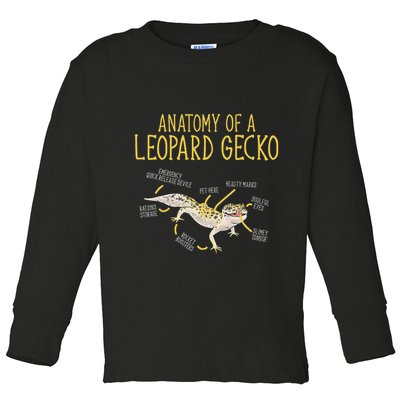 Leopard Gecko Reptile Pet Anatomy Of A Leopard Gecko Toddler Long Sleeve Shirt